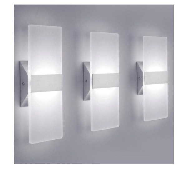 Other - LED Wall Sconce Modern Wall Light Lamps 12W Cool White 6000K (Set of 3)